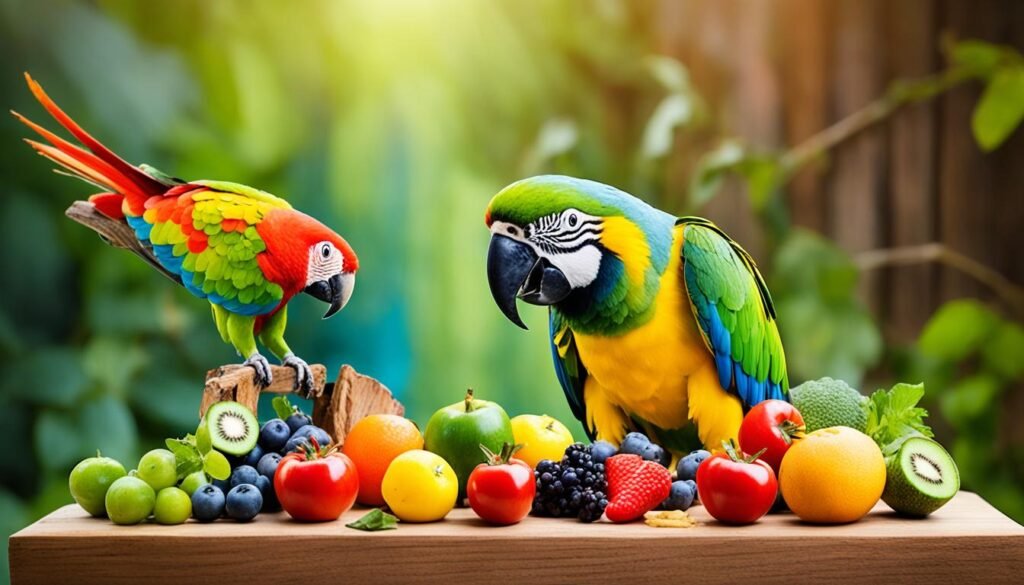 parrot foraging